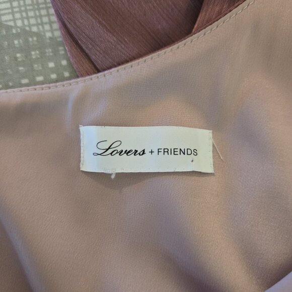 Lovers & Friends Park Top Womens XS Mauve Pink One Shoulder Ruffle Satin Cropped - Picture 4 of 11